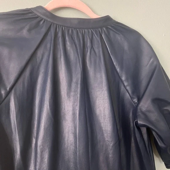 Ann Taylor Blue Faux Leather Dress - Picture 10 of 11